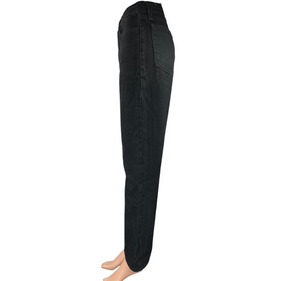 American Apparel Women's Black High Waisted Straight Leg Denim Jeans Size 28 - Picture 2 of 4